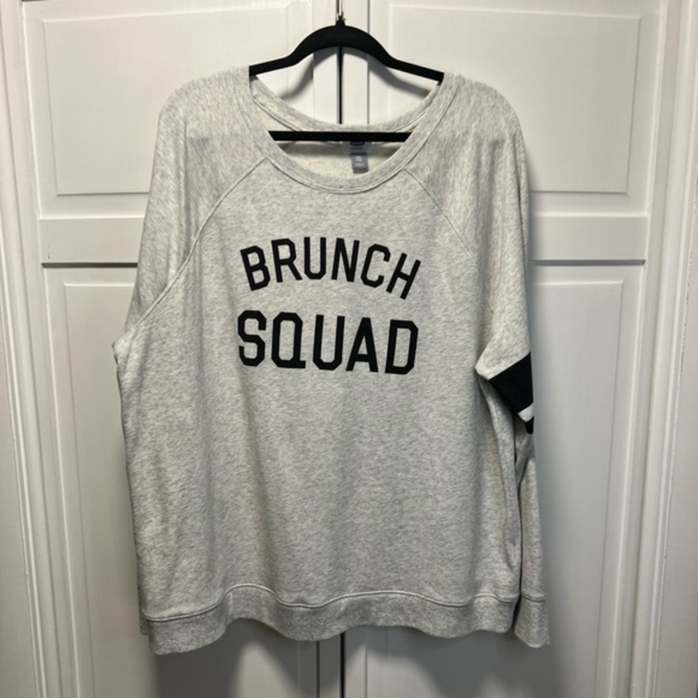 Old Navy “Brunch Squad “ Sweatshirt Size Women’s XXL Color Gray And Black